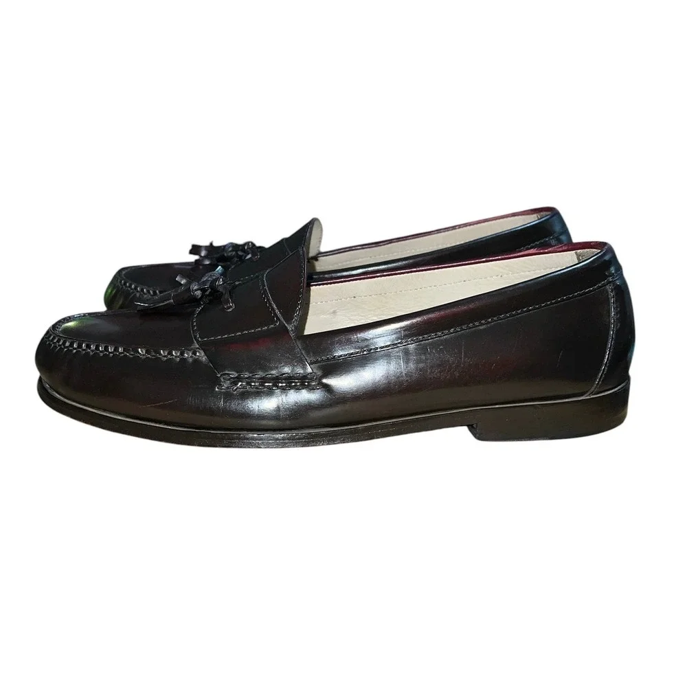 Cole Haan Tassel Loafers Mens 13 D Burgundy Oxblood Leather Dress Shoes C03507
